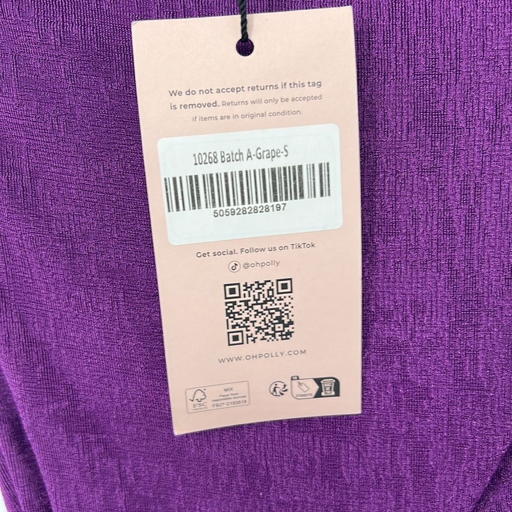 Oh Polly NWT Damia Cut-Out Bandeau Mini Dress in Grape small - Picture 4 of 8